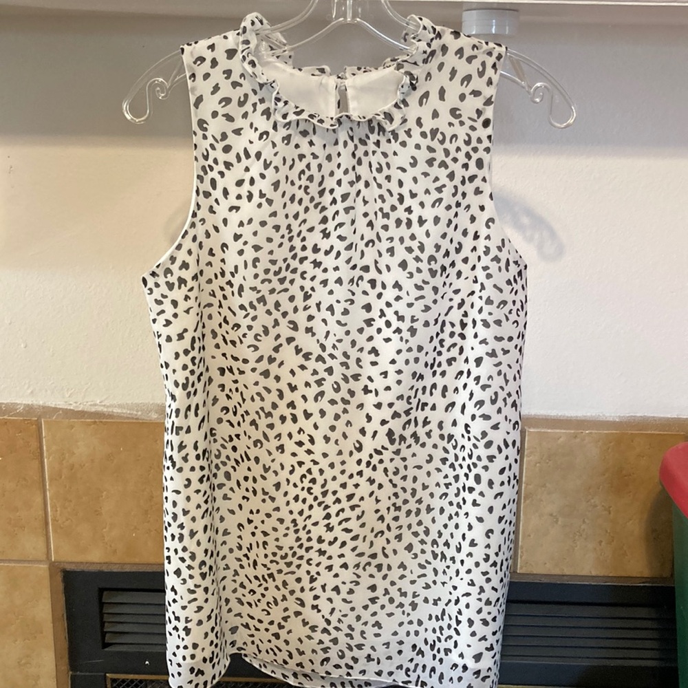 Women’s Dress Blouse - Spotted Polyester Tank (size S)